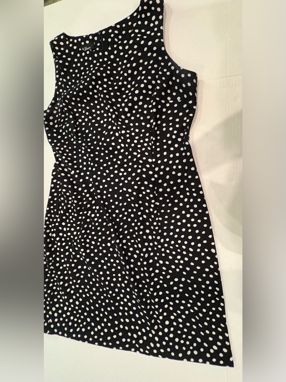 AGB Black Dress with White Polka Dots